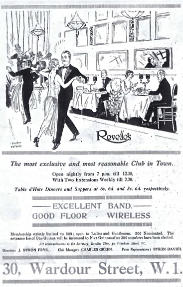 Advert for Maxim's Club, formerly Maxim'sin London, early 1920s