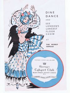 Cover of the programme from one of the shows at Murray's Cabaret Club, London