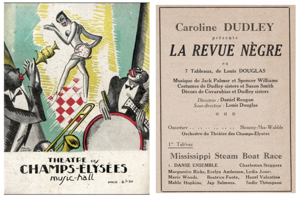 Part of the programme for La Revue Negre, Paris, 1925