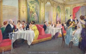 An artist impression of the East Room at the Criterion Restaurant, 1920s