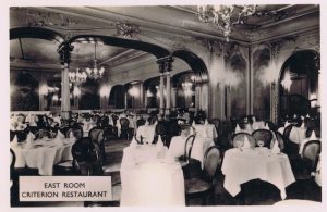 A view of the East Room at the Criterion Restaurant, 1920s