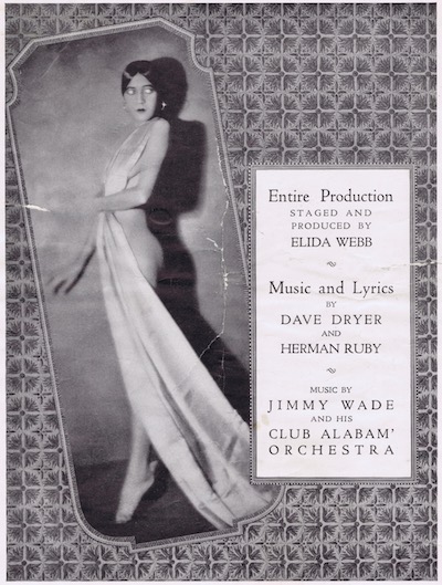 A page from the programme or brochure from the Club Alabam cabaret show, New York, in 1926.