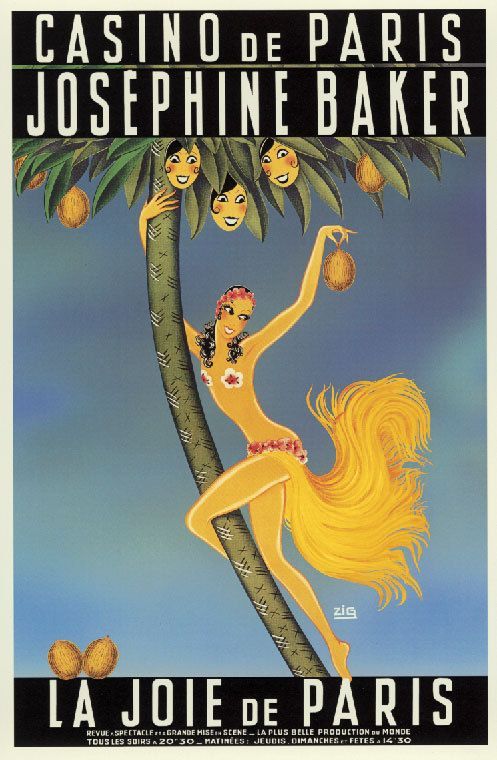 Josephine Baker Casino De Paris Burlesque Show Photo A0,A1,A2,A3,A4 Poster