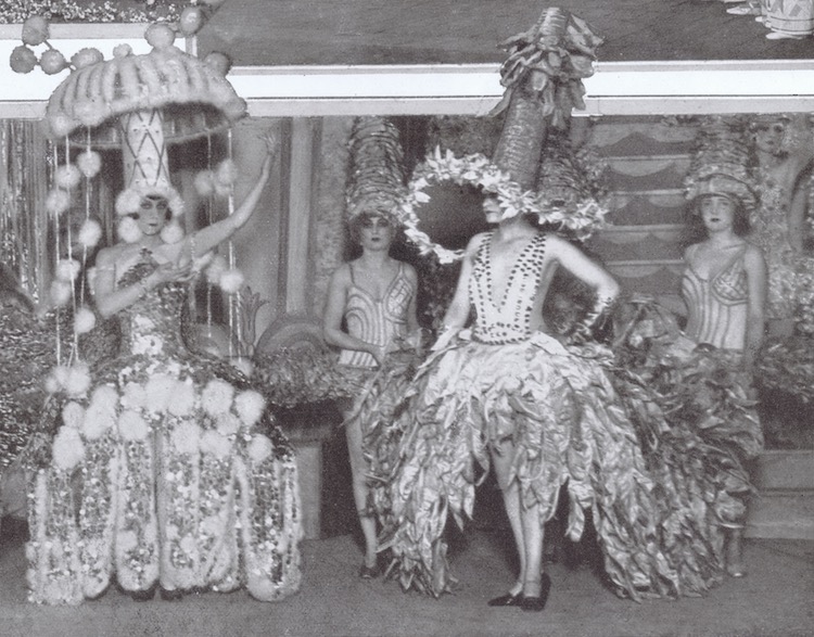 Part of the scene Horloge de Fetes with costumes designed by Zig for the show Un Vent de Folie at the Folies Bergere, 1927