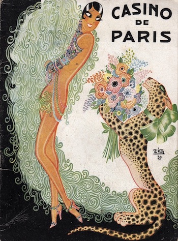 Artwork by Zig for the programme of the show Paris qui Remue, featuring Josephine Baker at the casino de Paris, 1930