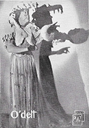 A photograph of O'dett, in costume, 1936