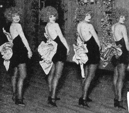 The chorus girls wearing Dolly Tree's striking costume in the first Dolly's Revels show at the Piccadilly Hotel, London, February 1924