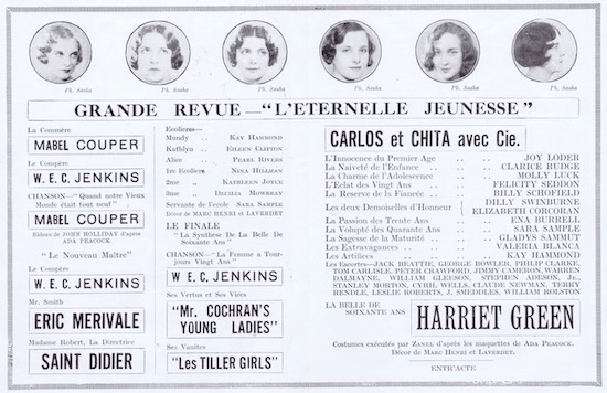 The internal part of the Casino des Folies Program (1930)