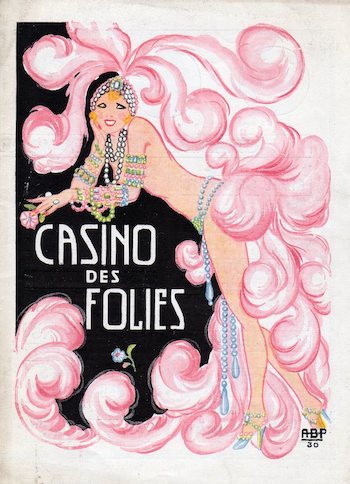 The cover of Casino des Folies programme designed by Ada Peacock (1930)