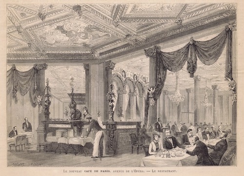 The Restaurant at the Cafe De Paris, Paris 1878