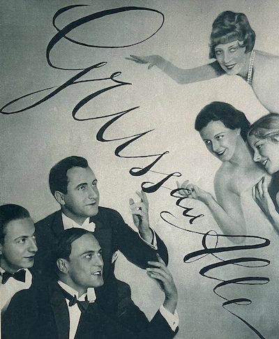 Kathleen Zammit and Fidy Grube in the revue Grus an Alle, Munich, 1927 (Zammit top right / Grube bottom left)