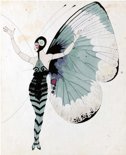 A costume design by Hugh Willoughby for a butterfly (taken from the internet)