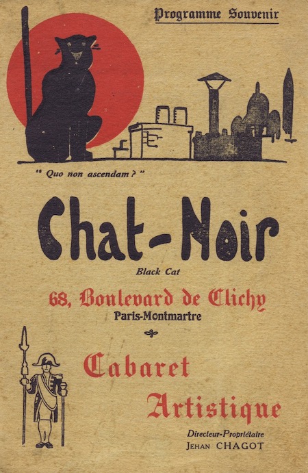 Programme souvenir for Chat-Noir, Montmartre