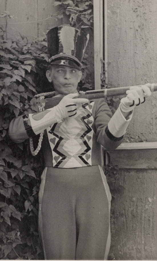 Fidi Grube as a toy soldier, thought to be from a German film, 1930s
