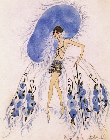 Costume design by Dolly Tree for the Queen of Fashion (in the Parade of the Queens of Paris scene) from the 1920 edition of the Folies Bergère called 'L'Amour En Folies'