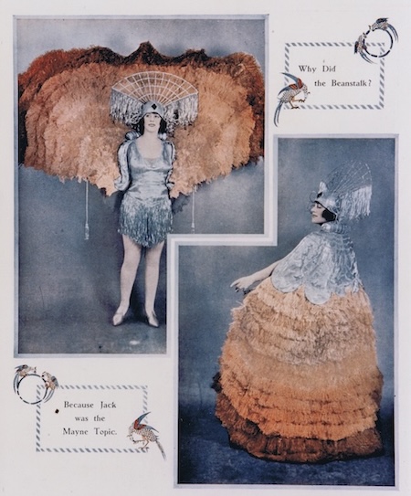 Clarice Mayne in her Dolly Tree costume from the Julian Wylie pantomime Jack and the Beanstalk at the London Hippodrome, 1921-1922